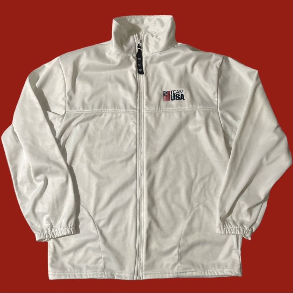 USA Olympic Team Zip Up Sweater Mens Large Classic Logo Lightweight Activewear